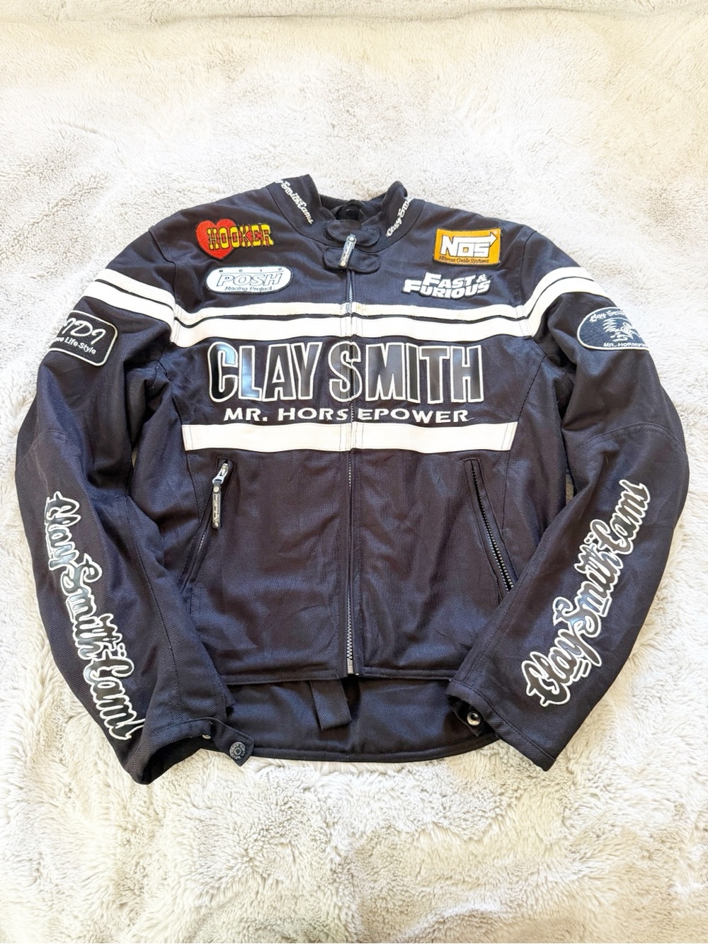 VINTAGE Y2K Clay Smith Mr Horsepower Racing Moto Jacket Rare